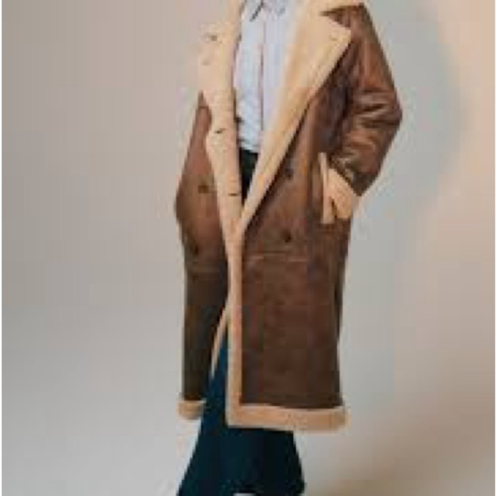 Women’s Brown Shearling Coat Maxi